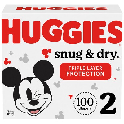 Huggies Snug & Dry Diapers, Size 2, 100 Count (54646)
