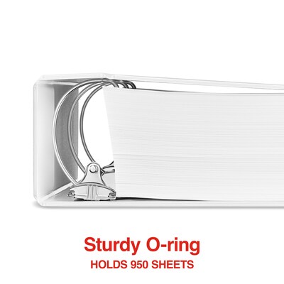 Staples® Standard 5" 3 Ring View Binder with D-Rings, White (26360-CC)