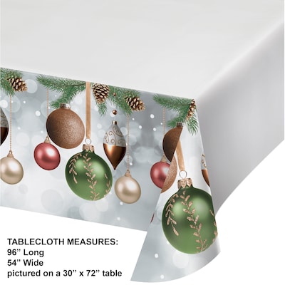 Creative Converting Dazzling Ornaments Christmas Paper Tablecloths, 3/Pack (DTC371870TC)