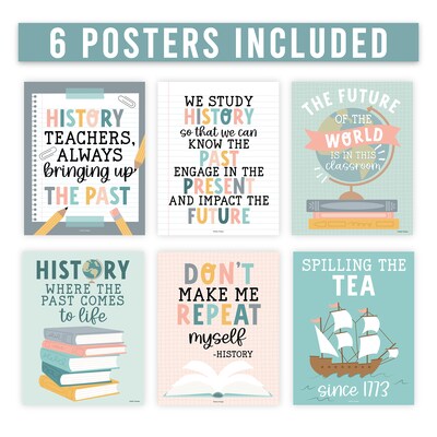 Hadley Designs 11 x 14 Boho History Bulletin Board Classroom Decor Posters, 6/Set (HDDX004BE8MKR)