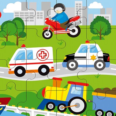 The Original Toy Company 24-Piece Vehicles Classic Jigsaw Puzzle (OTC51462)