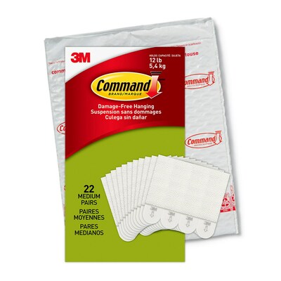 Command Medium Picture Hanging Strips, White, 22 Pairs, 44-Command Strips (17204-22NA)