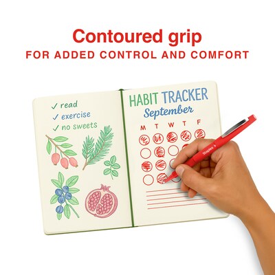 Staples Inspire Felt Tip Pen, Medium Point, 0.7mm, Assorted Ink, Dozen (ST63326)