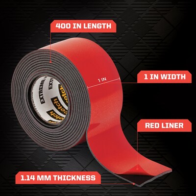 Scotch Extreme Foam Double-Sided Mounting Tape, 1 x 11.11 yds., Black (414-LongDC)