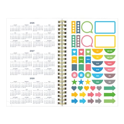2026-2027 Blueline Academic 8" x 5" Weekly & Monthly Planner, Poly Cover, Nautical Cabana (CA114PH.02)