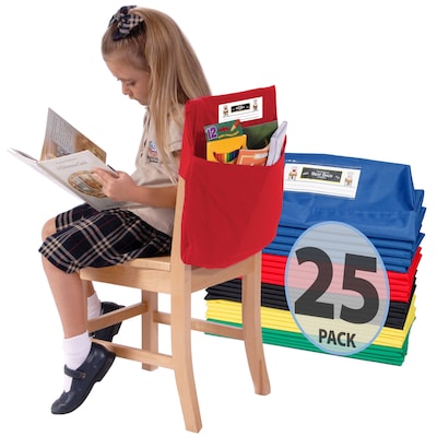 Seat Sack Seat Storage, 18.25 x 10.25 x 6.5, Assorted Colors, 25/Pack (12199)