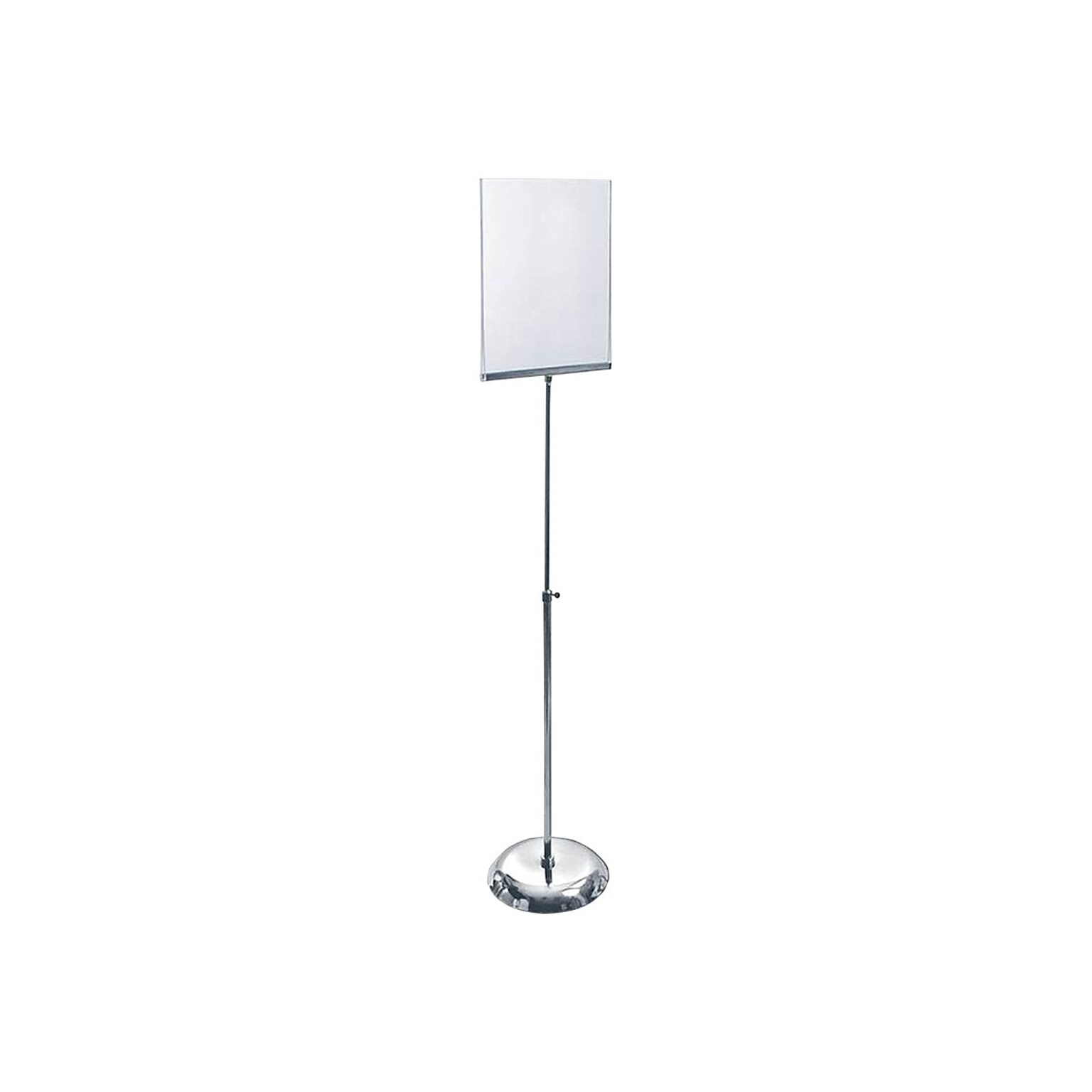 Azar Sign Holder, 11 x 17, Vertical, Freestanding, Clear/Silver Acrylic (300847)