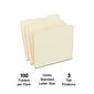 Quill Brand® Premium Reinforced File Folders, Assorted Tabs, 1/3-Cut, Letter Size, Manila, 100/Box (751137)