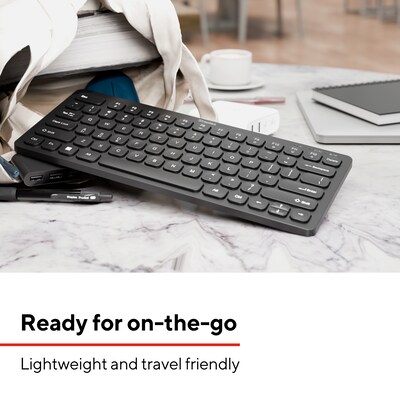Staples TECH Mini Slim Wireless Keyboard, Black (ST63016)