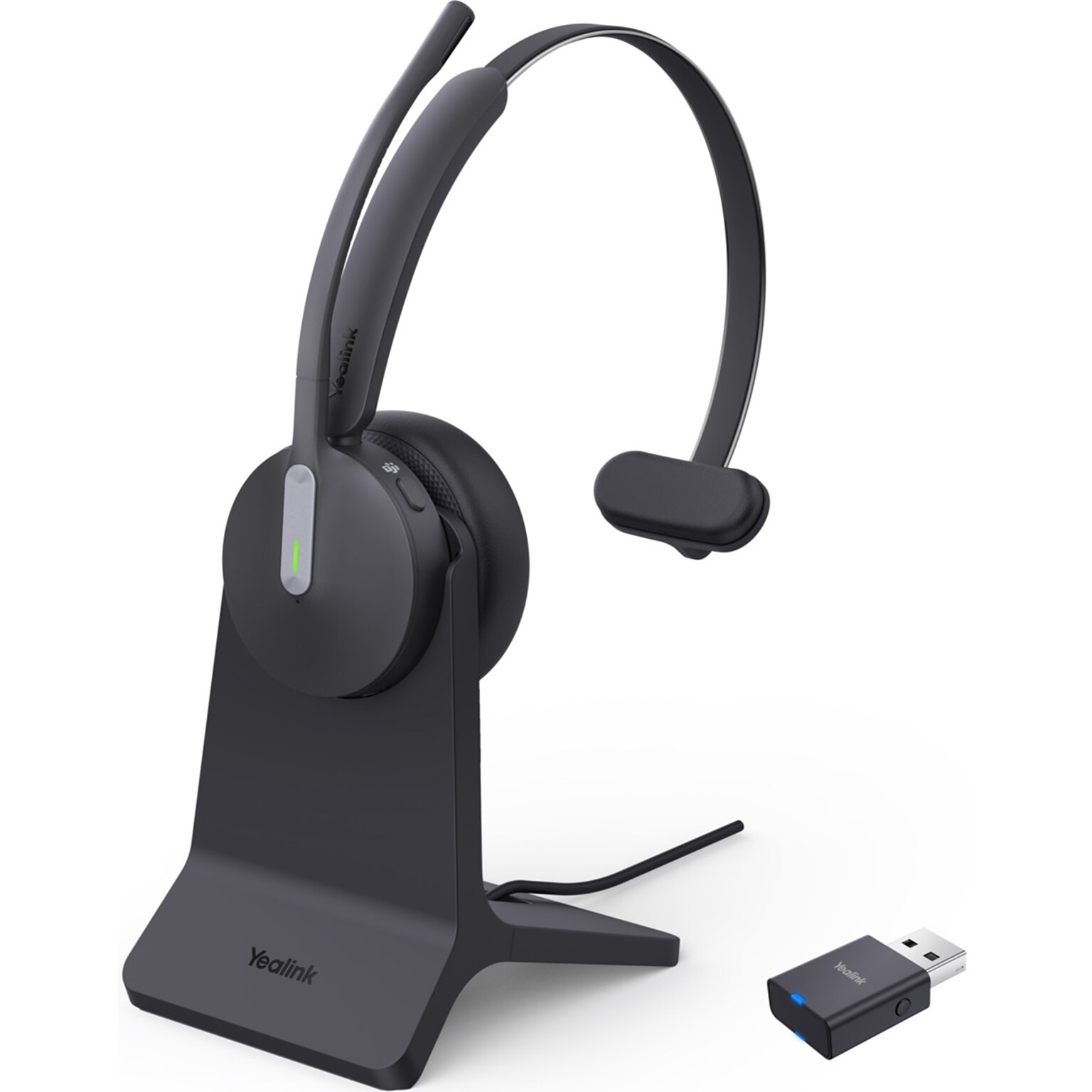 Yealink WH64 Hybrid Mono Wireless Noise Canceling Bluetooth Headset, USB-C, UC Certified (1208688)