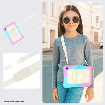 SaharaCase Raider Series Kid Proof Heavy Duty Case with Hand Strap for Galaxy Tab S11, Shoulder Strap, Splash Pink (TB00488)