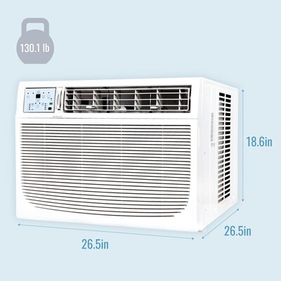 Keystone 25,000/24,700 BTU 230V Window/Wall Air Conditioner with Follow Me LCD Remote Control, White (KSTAW25C)
