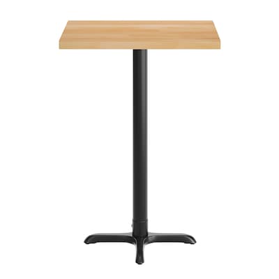 Flash Furniture Bennett Wooden Commercial Indoor Table, 30" x 24", Natural Top/Black Base (GSF2430NTT2222B)