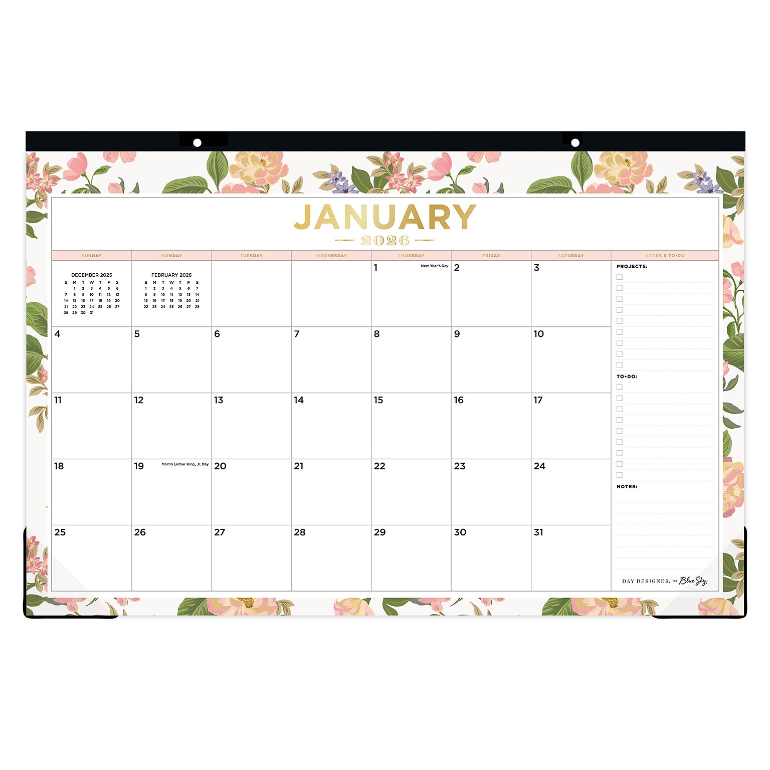 2026 Blue Sky Heirloom Cream 17 x 11 Monthly Desk Pad Calendar, Multicolored (158039)