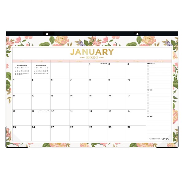 Blue Sky Laminated Wall Calendar, 36"x24", Lucca, Jul 2021 To Jun 2022