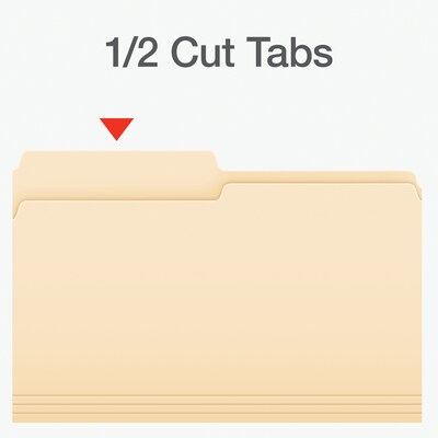 Pendaflex Heavy Duty File Folder, 1-Tab, Assorted, Legal Size, Manila, 100/Box (1007052)