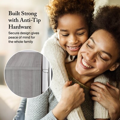 Bush Furniture Somerset 65"H 5-Shelf Bookcase with Adjustable Shelves, Platinum Gray Laminate (WC81265)