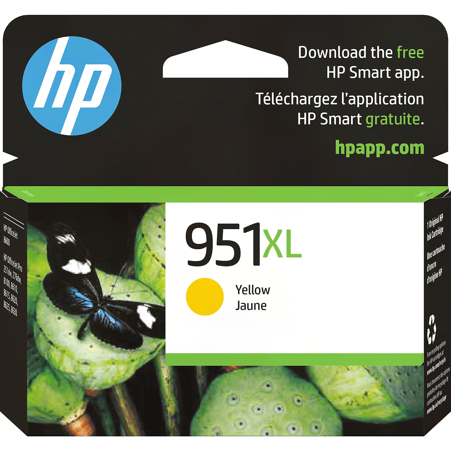 HP 951XL Yellow High Yield Ink Cartridge, Prints Up to 1,500 Pages (CN048AN#140)