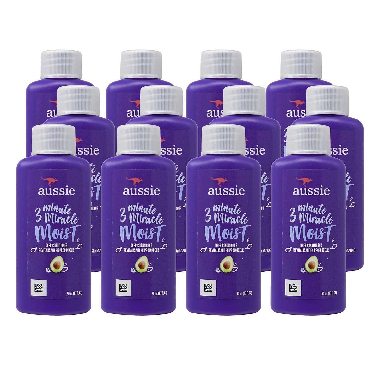 Aussie 3 Minute Miracle Treatment Deep Conditioner, 1.7 oz Trial Size Bottle, 12 Bottles/Bag, 18 Bags/Carton