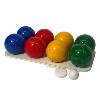 YardGames Wooden Bocce Lawn Game, Assorted Colors (BOCCE-005)