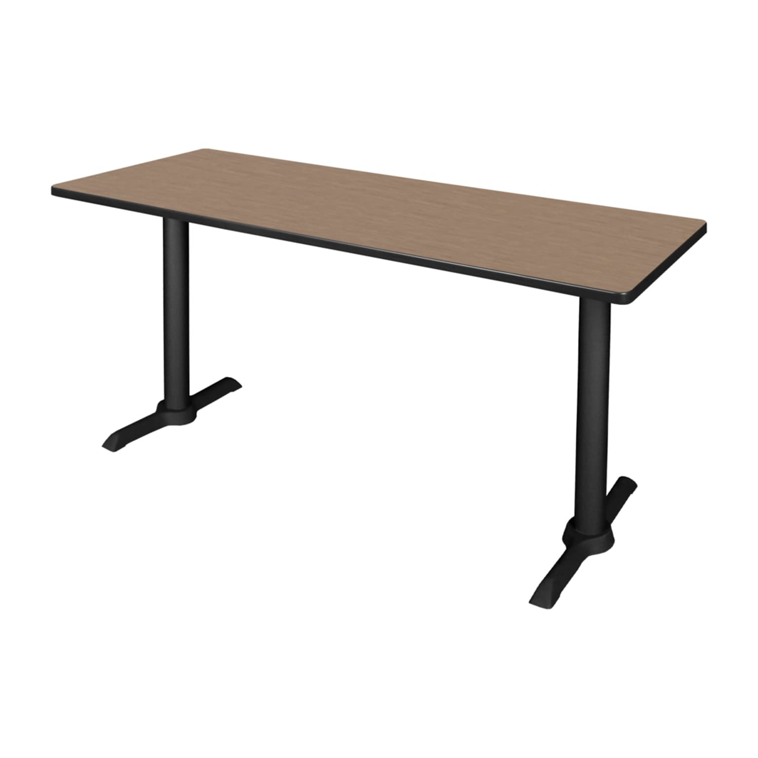 Regency Cain Steel T-Base Training Seminar Table, 72 x 24, Noble Oak/Black Base (MTRCT7224NO)