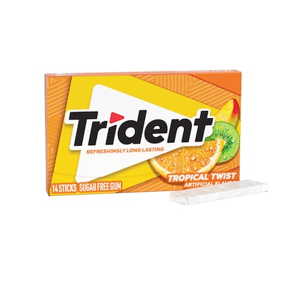 Trident Sugar Free Tropical Twist Gum, 14 Pieces/Pack, 12/Packs (VAM00502)