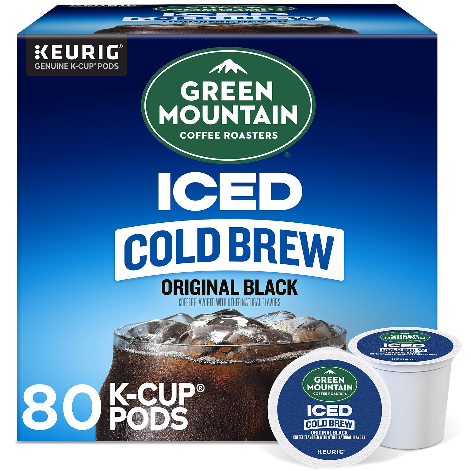 Green Mountain Coffee Roasters Classic Black Iced Coffee Keurig® K-Cup® Pods, Medium Roast, 80/Carton (5000372042CT)