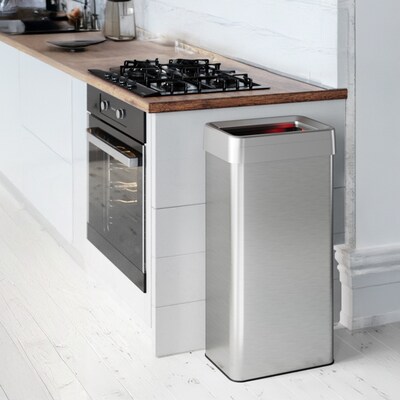 iTouchless 21 Gallon / 80 Liter Rectangular Open Top Kitchen Trash Can, Silver