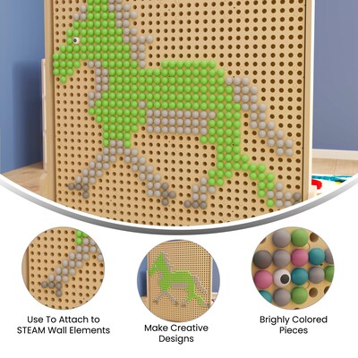 Flash Furniture Bright Beginnings Pegs for Modular STEAM Walls, 512/Pack (MK-ME14450-GG)