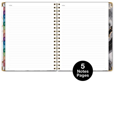 2027 Excello Brands 9" x 11" Weekly & Monthly Standard Planner, Paperboard Cover, Black Gold Marble (FSHN-CY27-8511-34)
