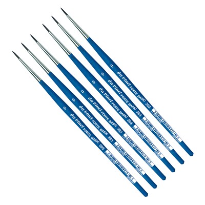 da Vinci FORTE BASIC Acrylic Synthetic Student Round Brush, 6 /Pack (DVXVA3930-6)