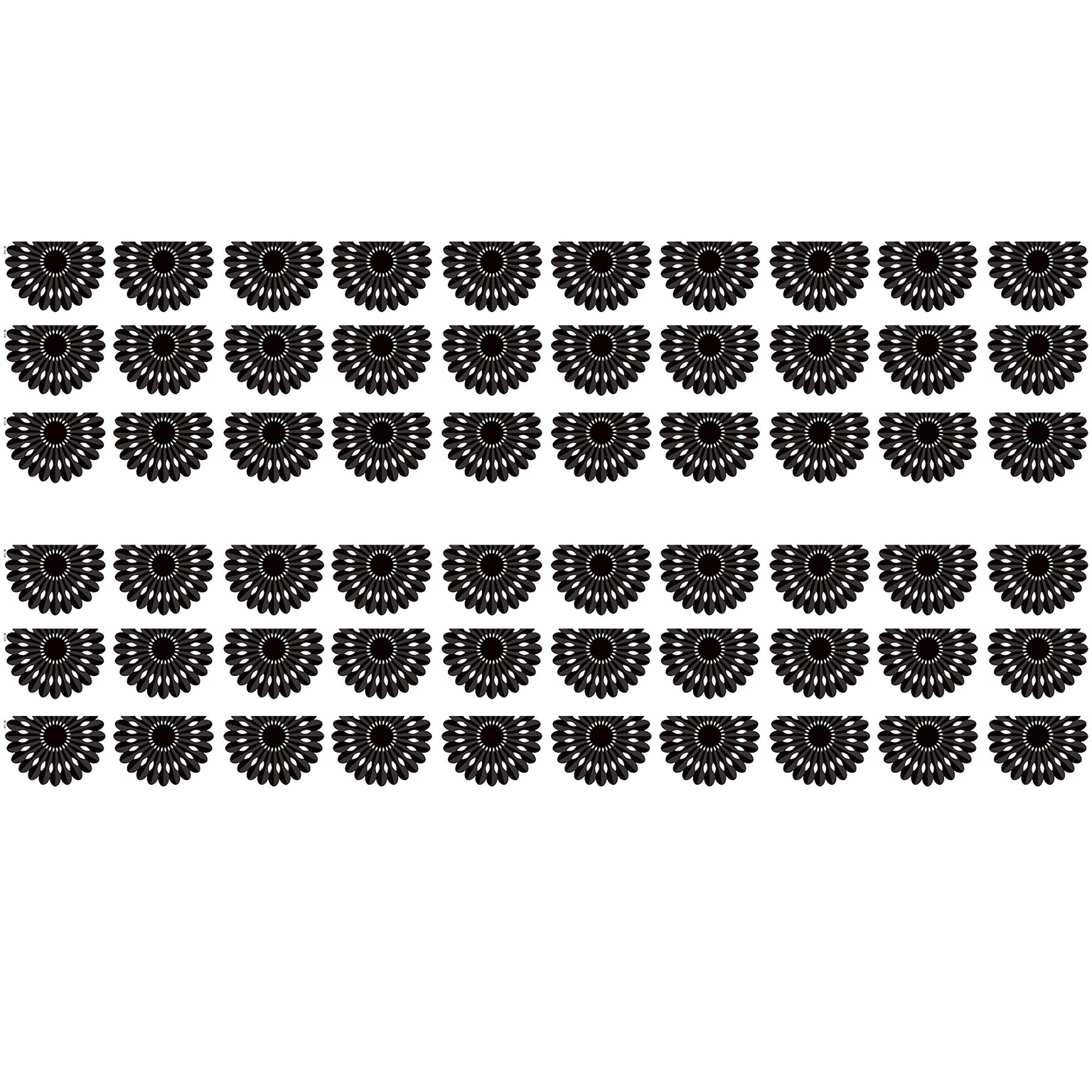 Teacher Created Resources Die-Cut Border Trim, 2.75 x 2.92, Black and White Fiesta, 12/Pack, 6 Packs/Bundle (TCR6107-6)
