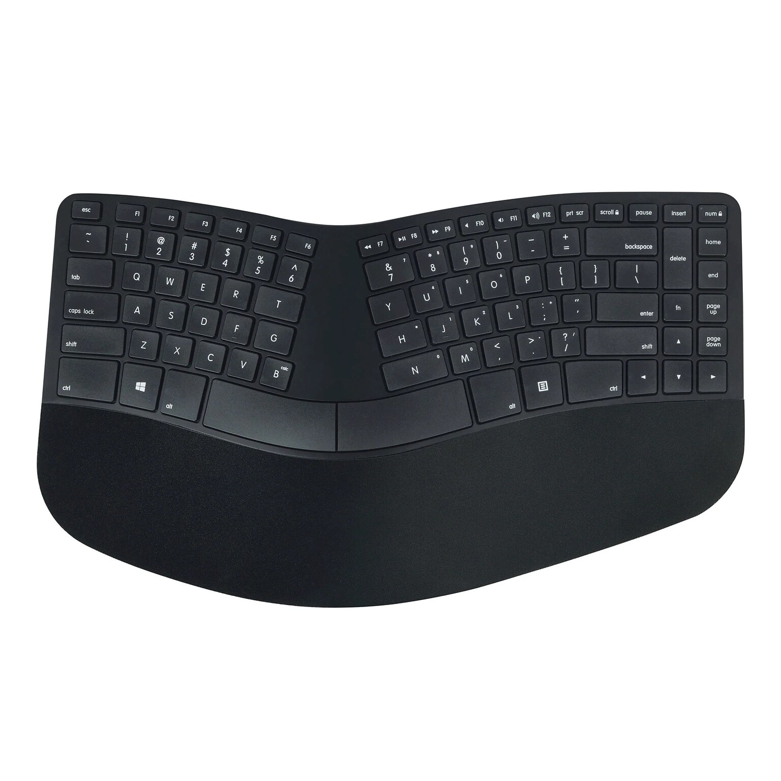 Matias Sculpted Wireless Ergonomic Keyboard for PC, Black (FK413PCD)