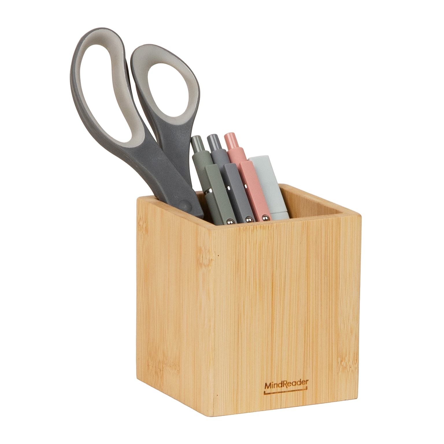 Mind Reader Wood Pen Cup Holder, Brown (BMPEN-BRN)