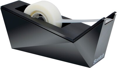 Scotch® Desktop Tape Dispenser, Facet Design, Metallic Black Finish (C17-MB-0)