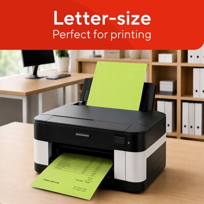 Staples Brights Multipurpose Colored Paper, 24 lbs., 8.5" x 11", Assorted Neon, 500/Ream (20201)