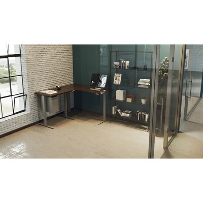 Lorell Mobile Vertical File Cabinet, Letter/Legal Size, Lockable, 19.2"H x 10"W x 20"D, Silver (LLR00046)