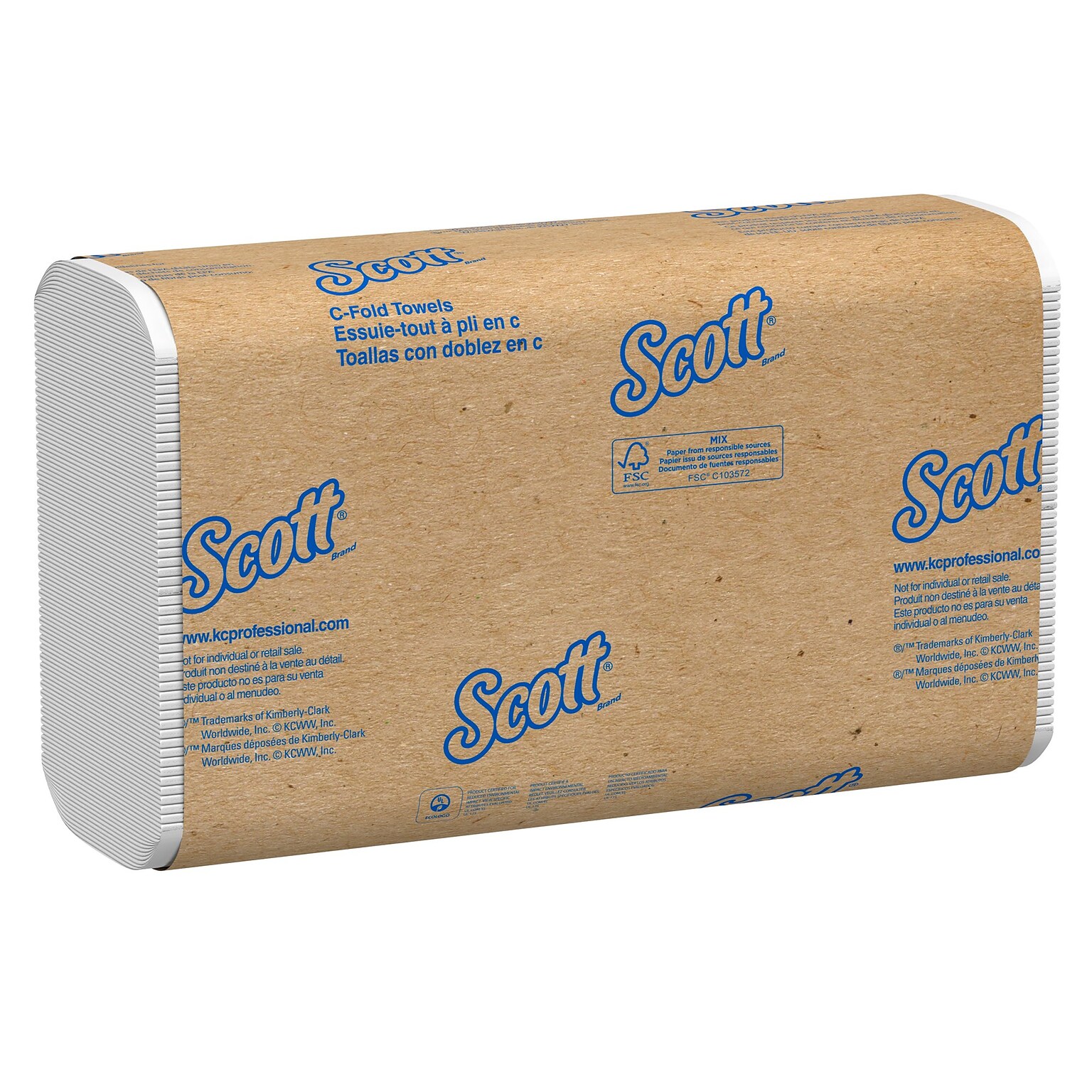 Scott Essential Recycled C-Fold Paper Towels, 1-ply, 200 Sheets/Pack, 12 Packs/Carton (01510)