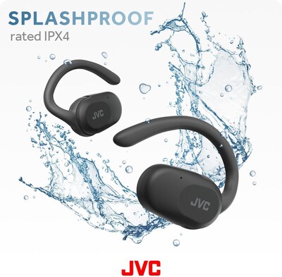 JVC Nearphones Wireless Open-Ear Earbuds, Bluetooth, Black (HANP40TB)
