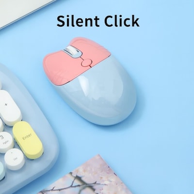 SaharaCase Wireless Ergonomic Keyboard and Laser Mouse Combo, Blue (KB11)