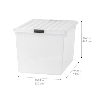 Iris 132 Qt. Latch Lid Storage Box, Clear (100251)