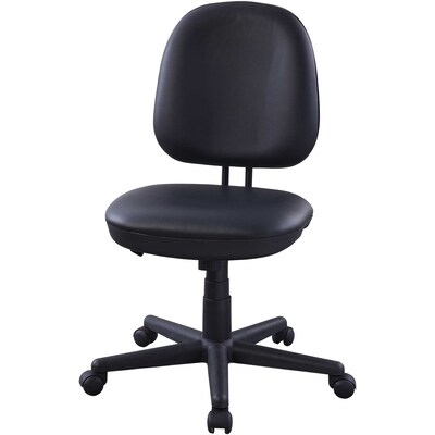 Lorell Armless Vinyl Swivel Task Chair, Black (LLR84875)