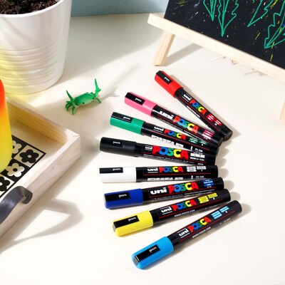 POSCA PC-1M Water Based Paint Marker, Extra Fine Bullet Tip, Gold, 3/Pack (UBCPC1MGOLD-3)