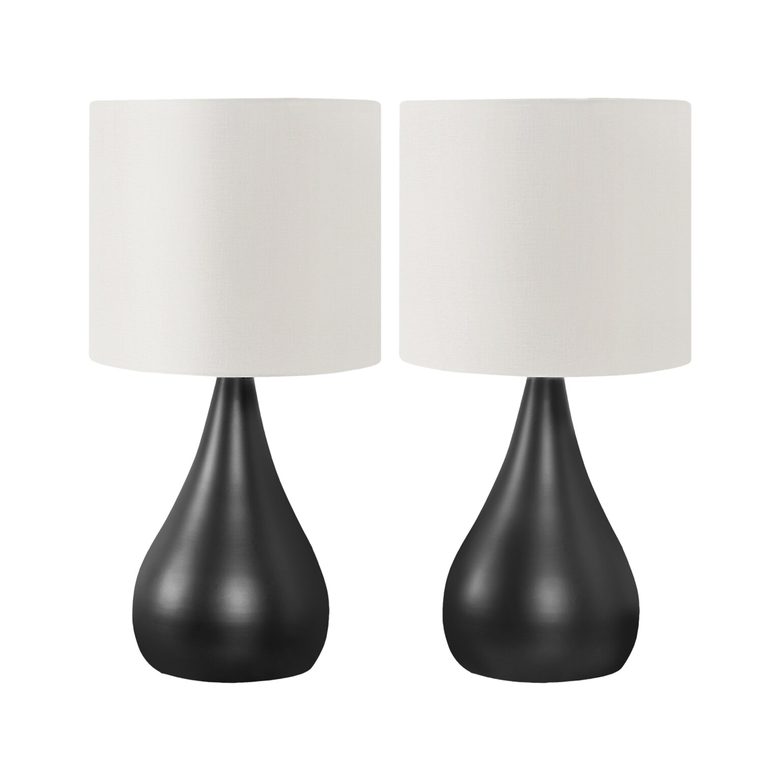 Monarch Specialties Inc. Incandescent Table Lamp, Black/Ivory, 2/Set (I 9639)