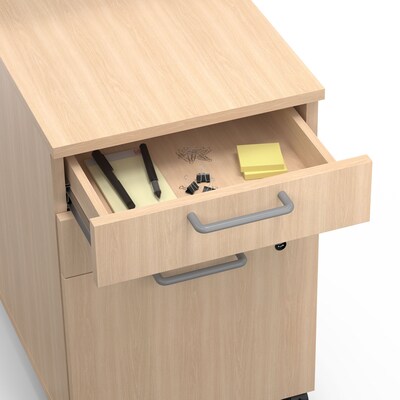 Union & Scale™ Essentials 3-Drawer Mobile Vertical File Cabinet, Letter/Legal, Lockable, 24.3"H x 15.6"W x 21.3"D, Natural