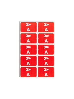Smead AlphaZ ACCS Color-Coded Alphabetic Labels, Red, 100 Labels/Pack (67171)