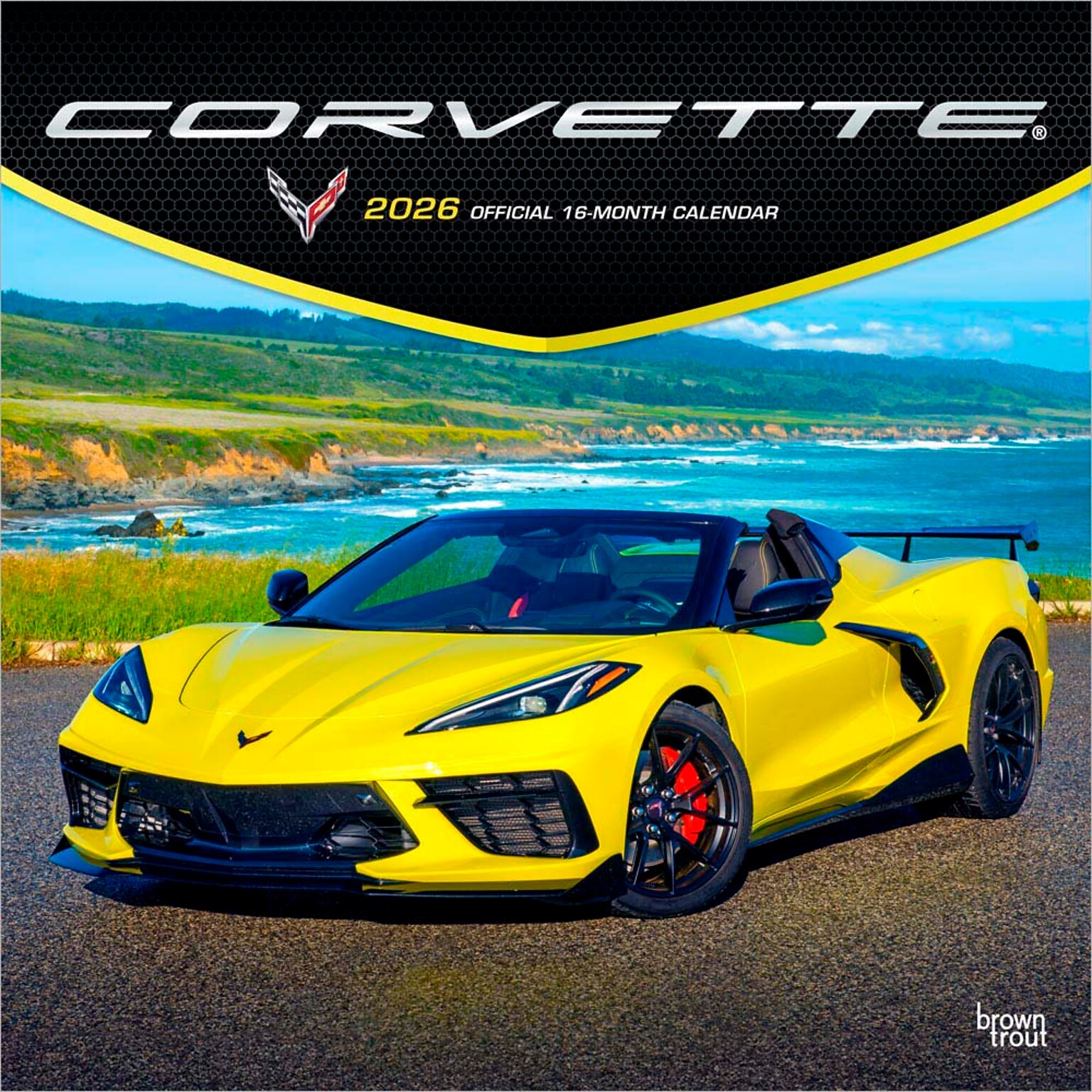 2026 BrownTrout Corvette 12 x 12 Monthly Wall Calendar (9798330701728)