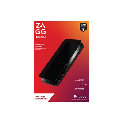 Zagg ISoD Privacy Matte Filter & Screen Protector for Large Devices, 10/Pack (200211370)