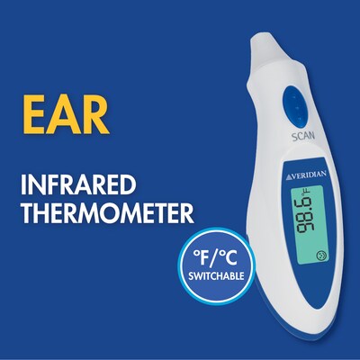 Veridian Healthcare Infrared Digital Ear Thermometer, White (09-340)