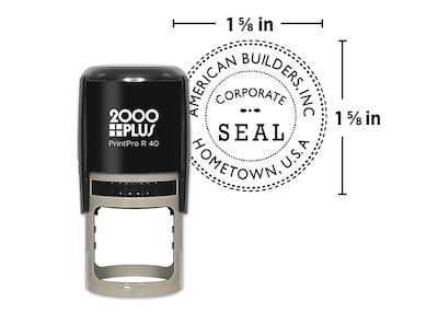 Custom 2000 Plus® PrintPro™ R40 Self-Inking Round Stamp, 1-9/16” diameter